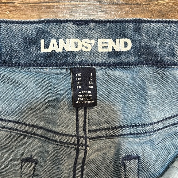 LANDEND WOMEN CHINO JEANS MID RISE BLUE TIE DYE SZ 8 - Picture 8 of 10